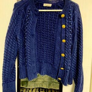 J. Crew Women's Blue Cable Knit Sweater